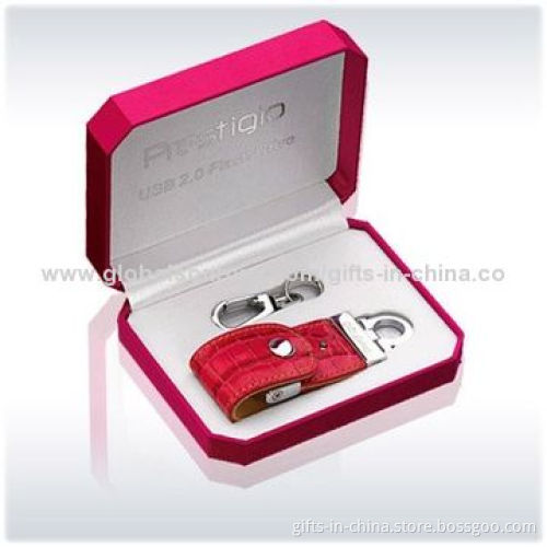 Leather USB Flash Drive, USB2.0 Interface and Memory Capacity